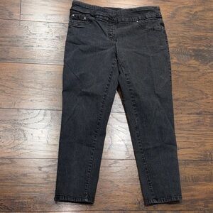 Ruby Rd. Dark Gray black pull on Jeans 10P EUC!